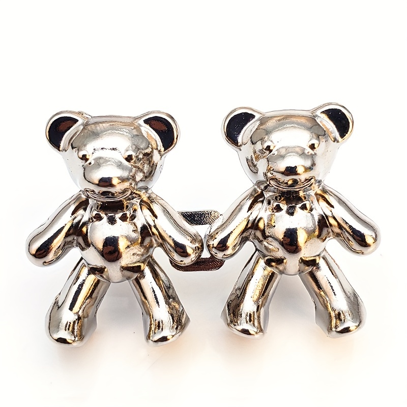 2 pcs No-sew Waist Buttons Adjustable Cute Bear Jean Buttons for