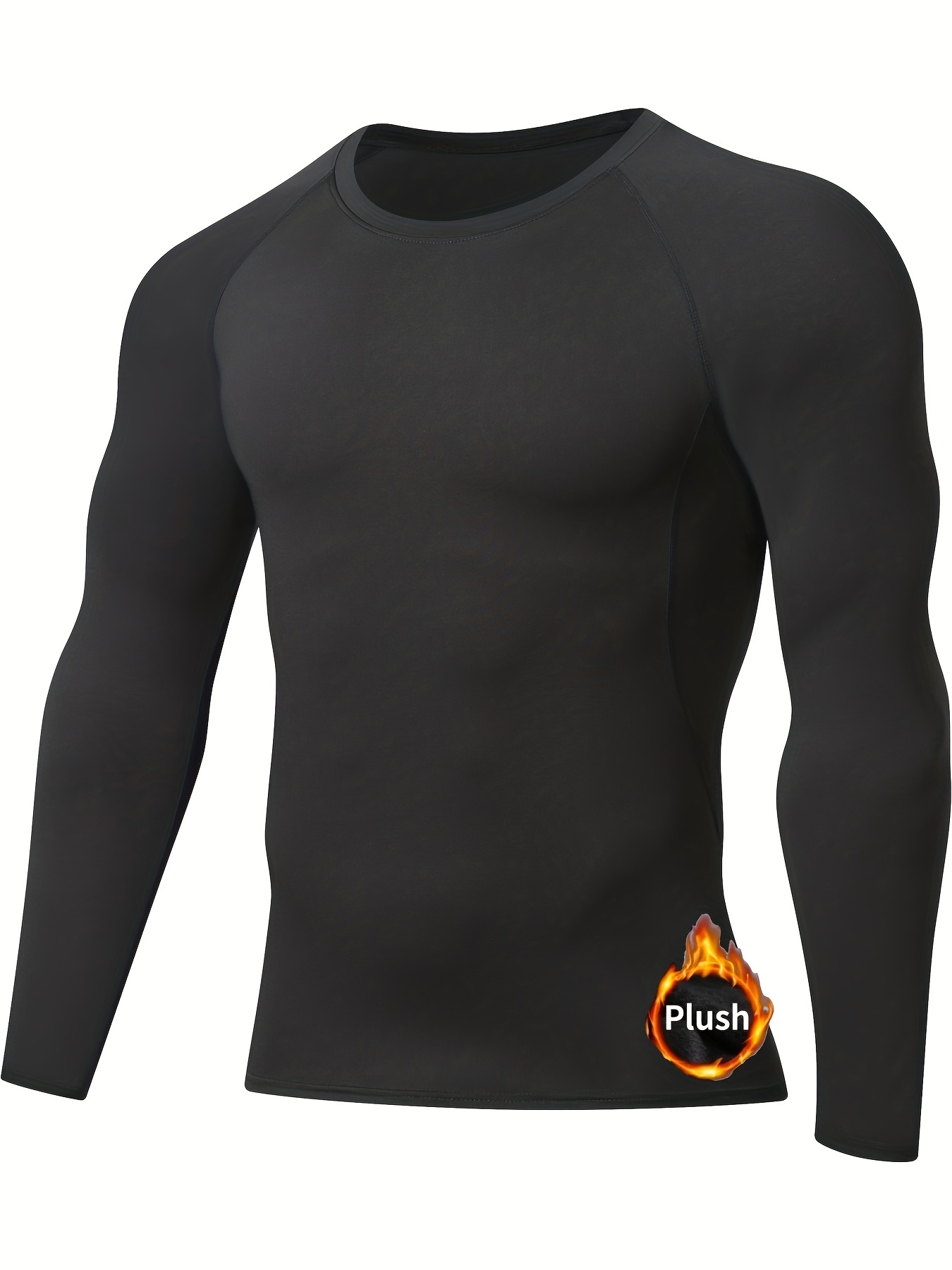 Men's Solid Thermal Clothing Trendy Casual Long Sleeve Top - Temu Canada