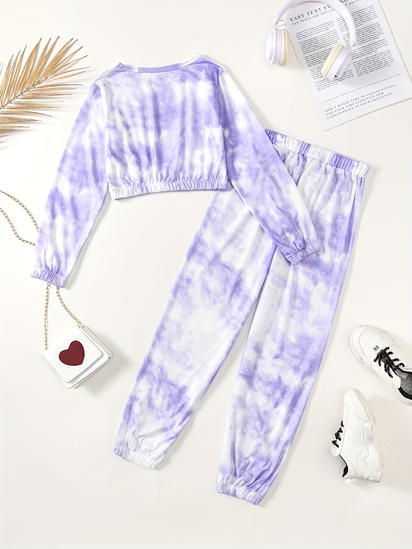 Girl s Tie Dye Sweatshirt Sweatpants Set Casual Outfits Kids Temu