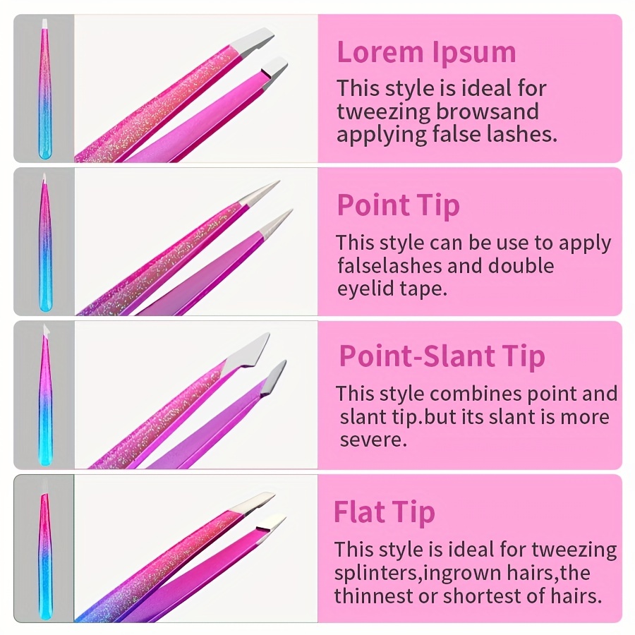 Professional Stainless Steel Eyebrow Tweezers for Precision Hair Removal