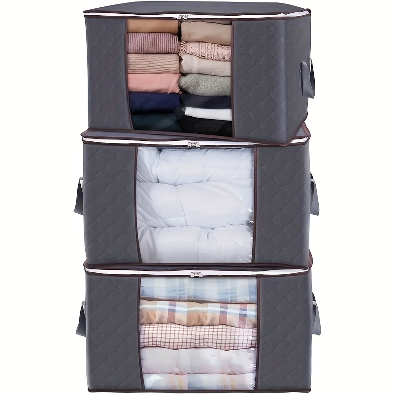 90L Large Storage Bags, 6 Pack Clothes Storage Bins Foldable Closet  Organizers Storage Containers with Durable Handle for Clothing, Blanket