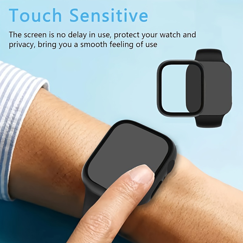 Ultra-Thin Privacy Protection Screen Protector for iWatch Ultra/Series 10/9/8/7/6/5/4/3/2/SE - 26? Touch Sensitive, Scratch-Resistant PC Case with Lightweight Bumper, Multiple Sizes Available, Privacy Screen Cover | Sleek Hard Shell | Polycarbonate Case