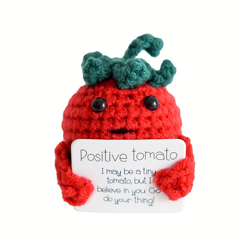 Positive Potato Toy Gifts Funny Crochet Positive Potato Knitted Doll with  Positive Card, Mini Creative Small Gifts for Friends Party Decoration