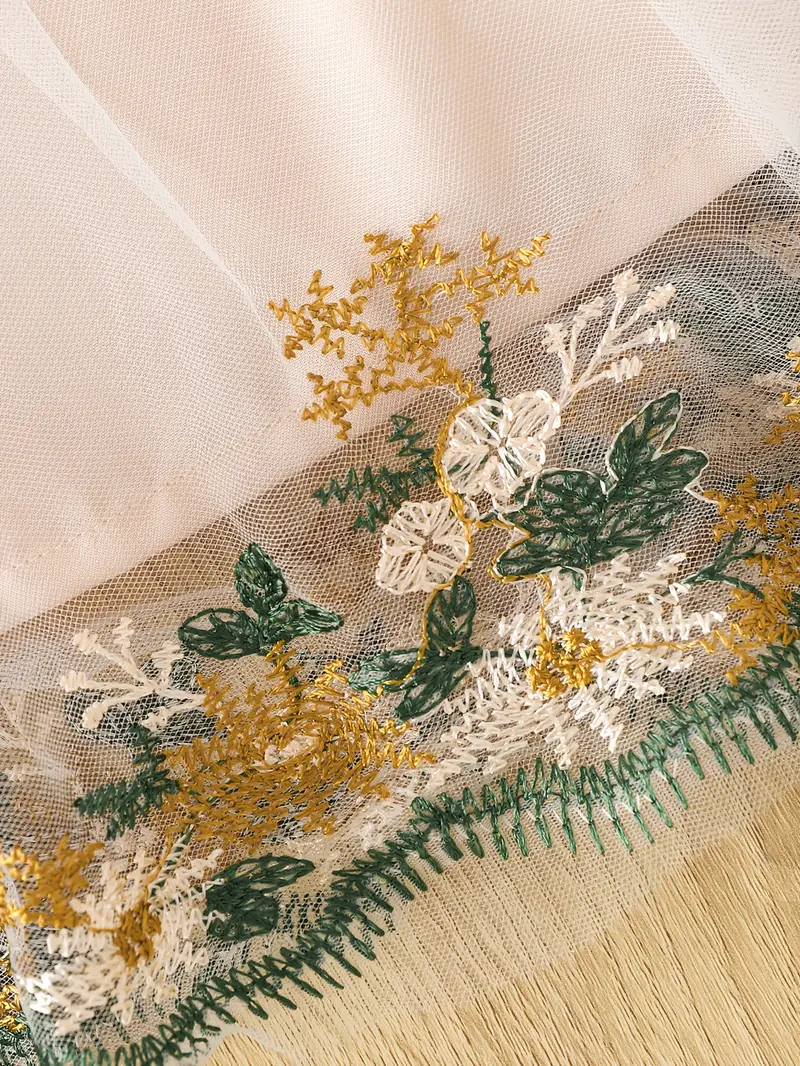 girls ruffle long sleeve bow stitching flower mesh tutu dress for toddler kids spring autumn details 2
