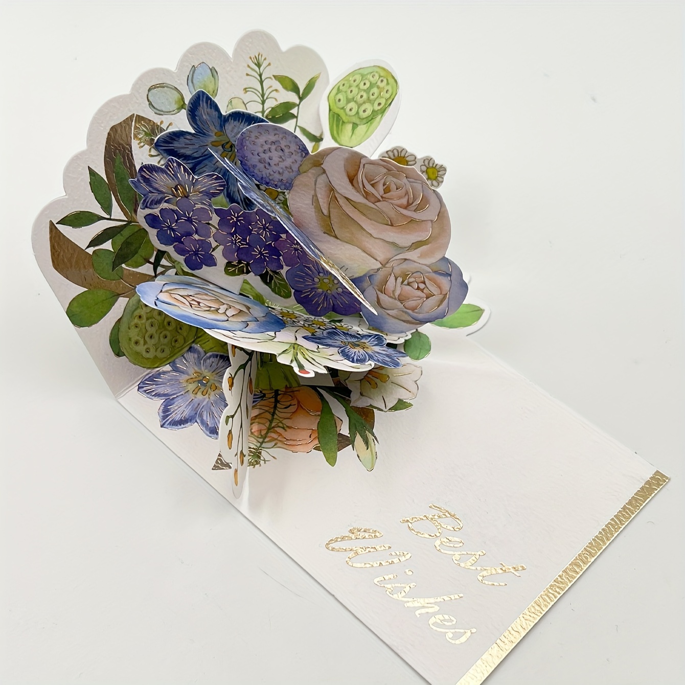 Chic Watercolor Printing Gilt Letter Cards With Envelopes - Temu