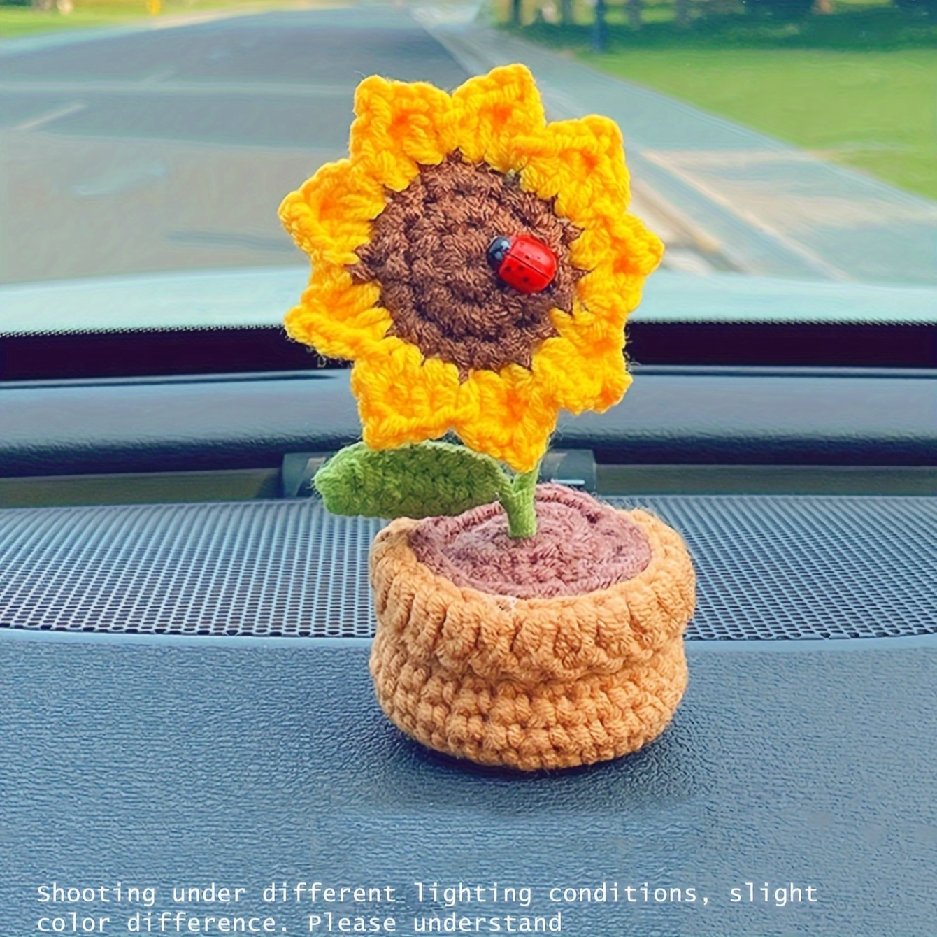 1 Stück Topf-Sonnenblumen-Design, Auto-Ornament, Auto-Innenraum
