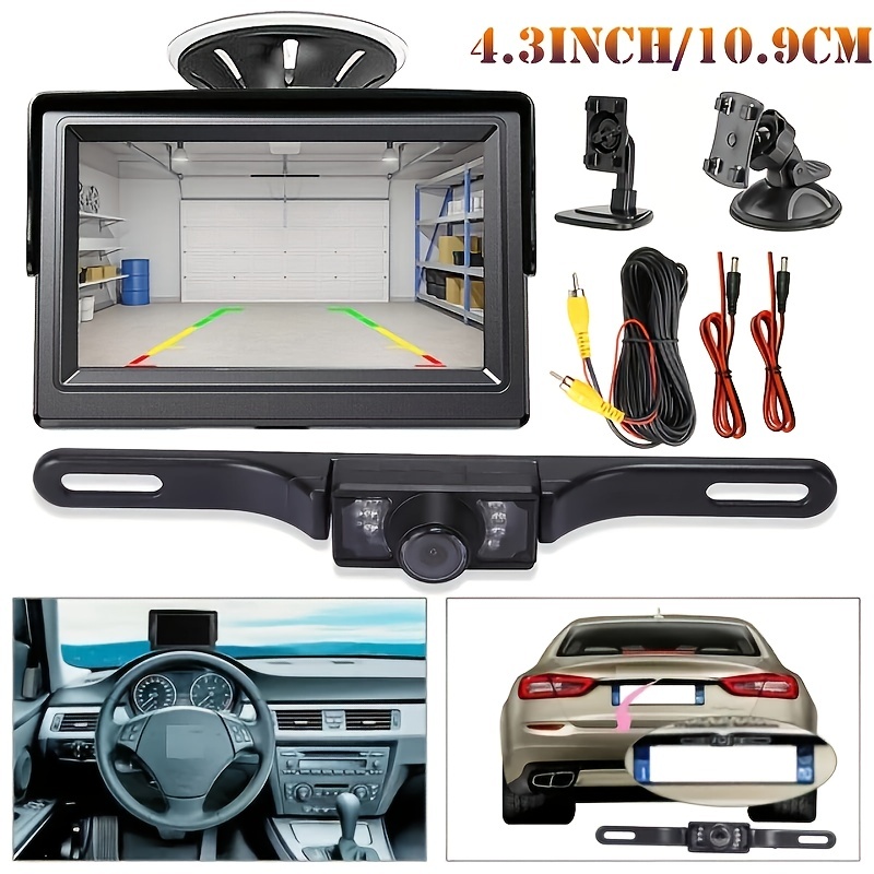 Pack caméra recul voiture LED VISION NUIT et écran LCD - SANS FIL