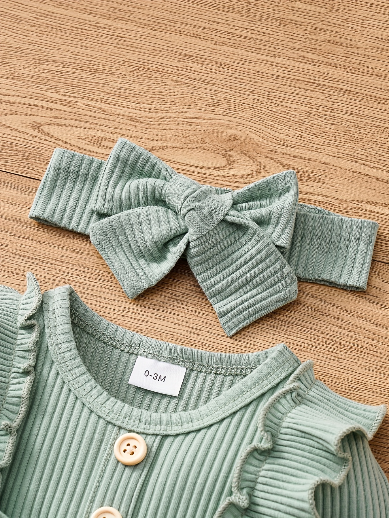 3pcs Baby Girls Bowknot Onesie & Pants & Headband Set