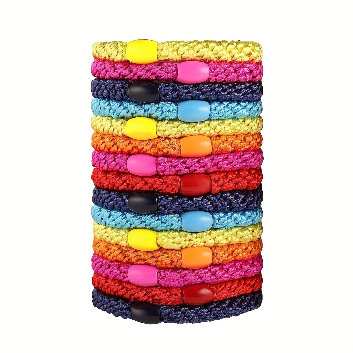 TEMU 15pcs Women's Fashionable Simple Elastic Hair Ties For Ponytails, Suitable For Thick Hair, Damage-free And No-crease Hair Elastics