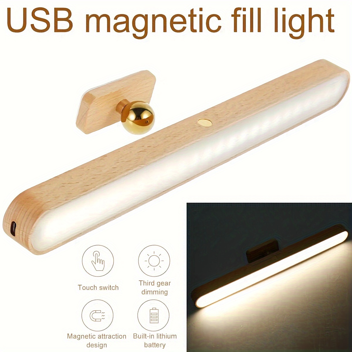 1 Luce Notturna A Led In Legno Luce Riempimento Frontale A - Temu