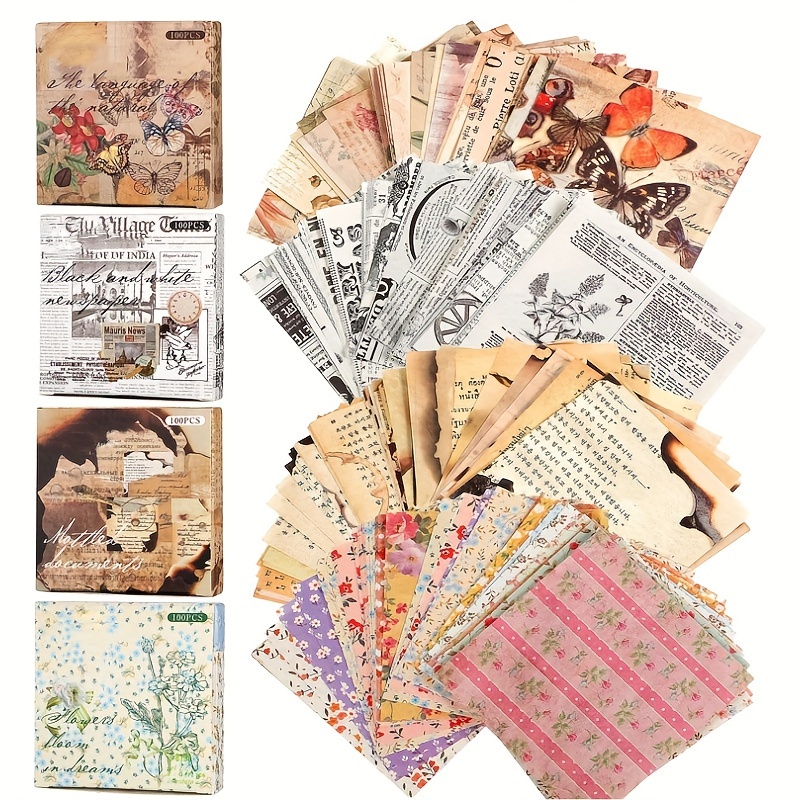 400Pcs Junk Journal Vintage DIY Material Paper Journaling Supplies