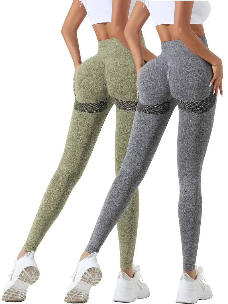 High Waist Seamless Yoga Pants Tummy Control Stretchy Booty - Temu