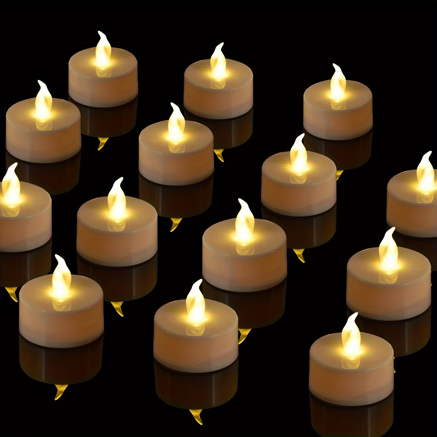 Flameless LED Tea Lights Canadles: 100 Pack Battery Tea Lights, Realistic  and Flickering Tealights, Flameless Votive Candles Operated Warm Yellow
