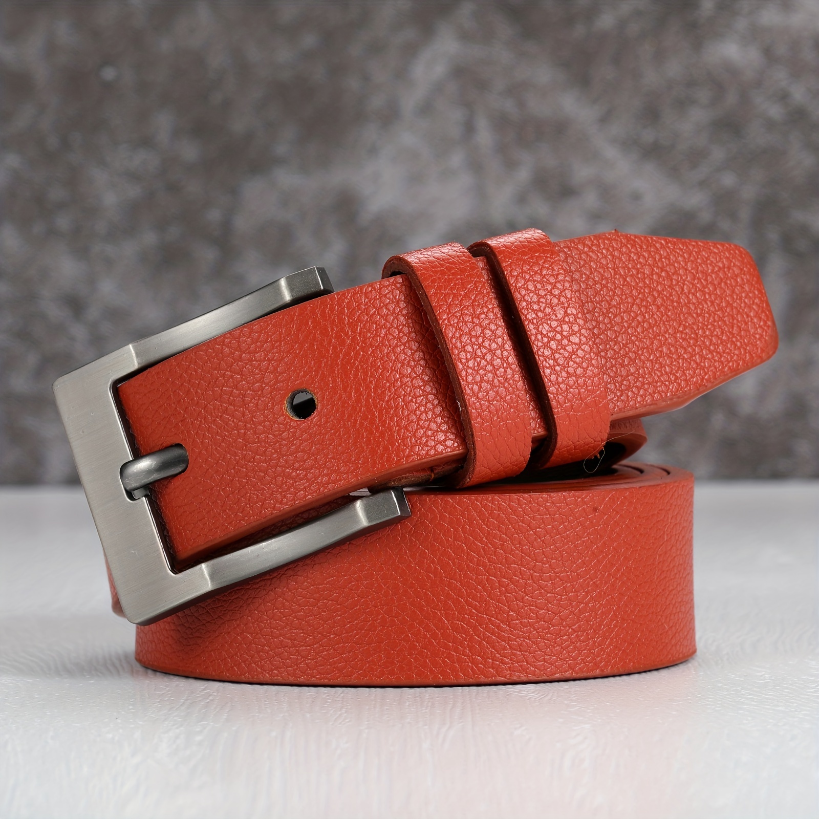 1pc Women Litchi Embossed Belt