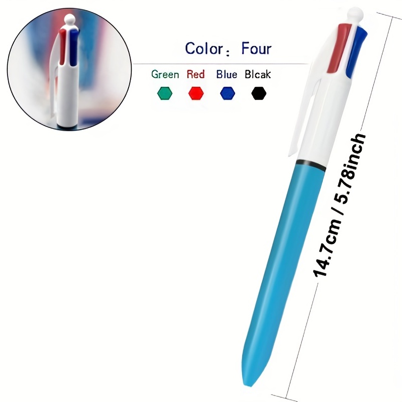 BIC 4 Color Retractable Ballpoint Pen Medium Point 1.0 mm Blue