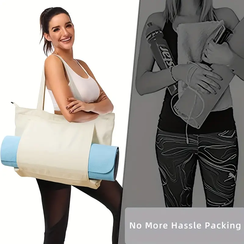 Canvas Yoga Mat Storage Bag Portable Sports Handbag Suitable - Temu