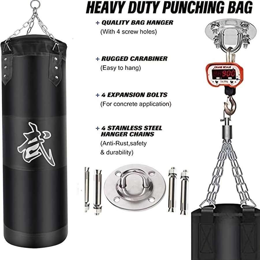 Heavy Punching Bag Kick Boxing Set Ceiling Hook Mma - Temu Canada