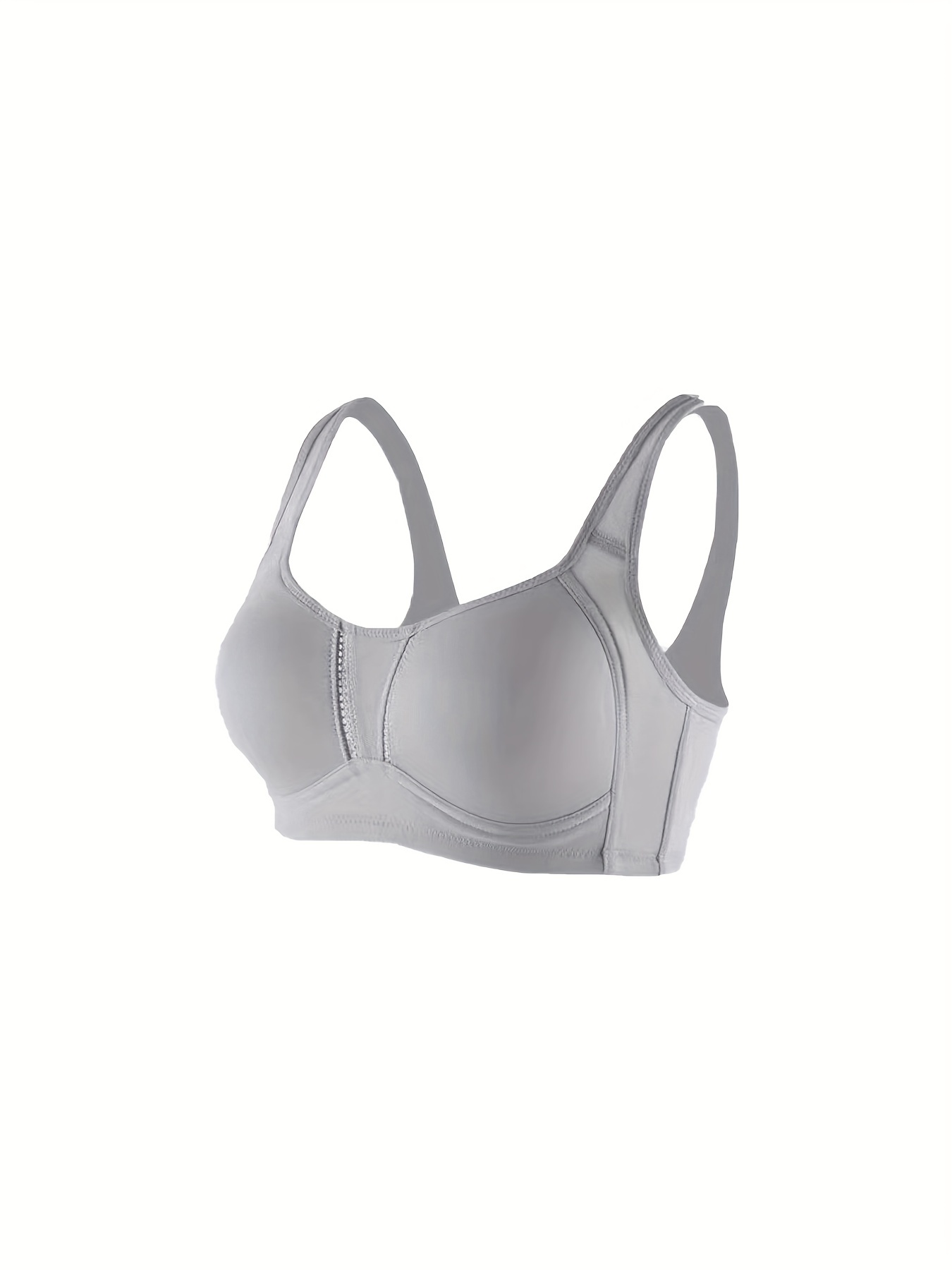 Ribbed Asymmetrical Wireless Bralette, Comfy & Breathable Intimates Bra,  Women's Lingerie & Underwear