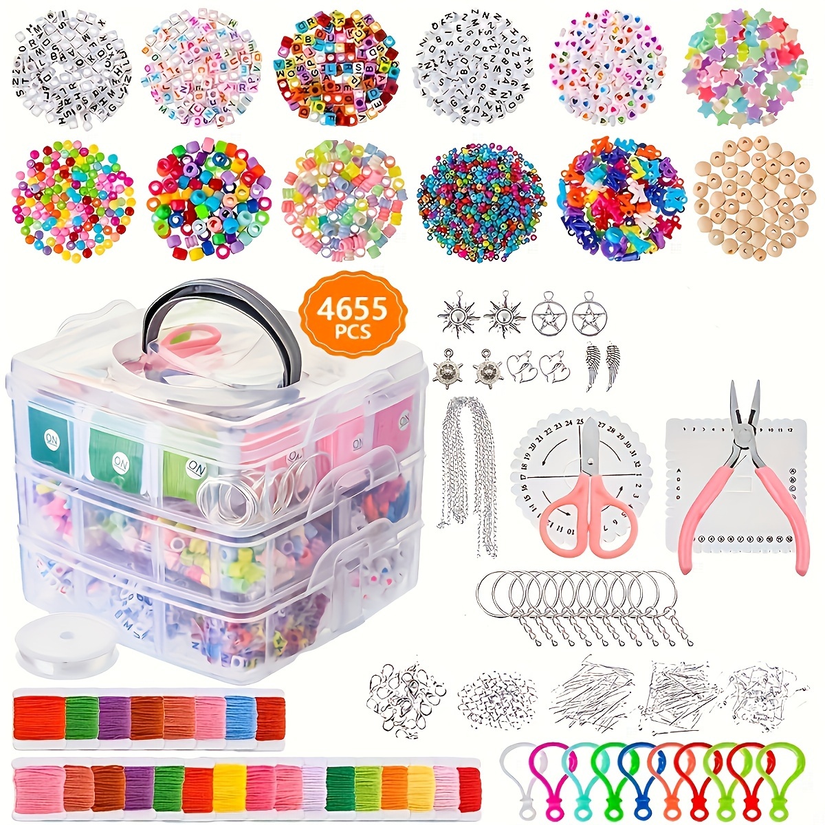2062pcs New Jewelry Making Supplies Kit DIY Jewelry Accessories Letter Beading  Set Material For DIY Jewelry Making Beads Set Toy Perfect Gift Box For DIY  Lovers Adults Teens Girls