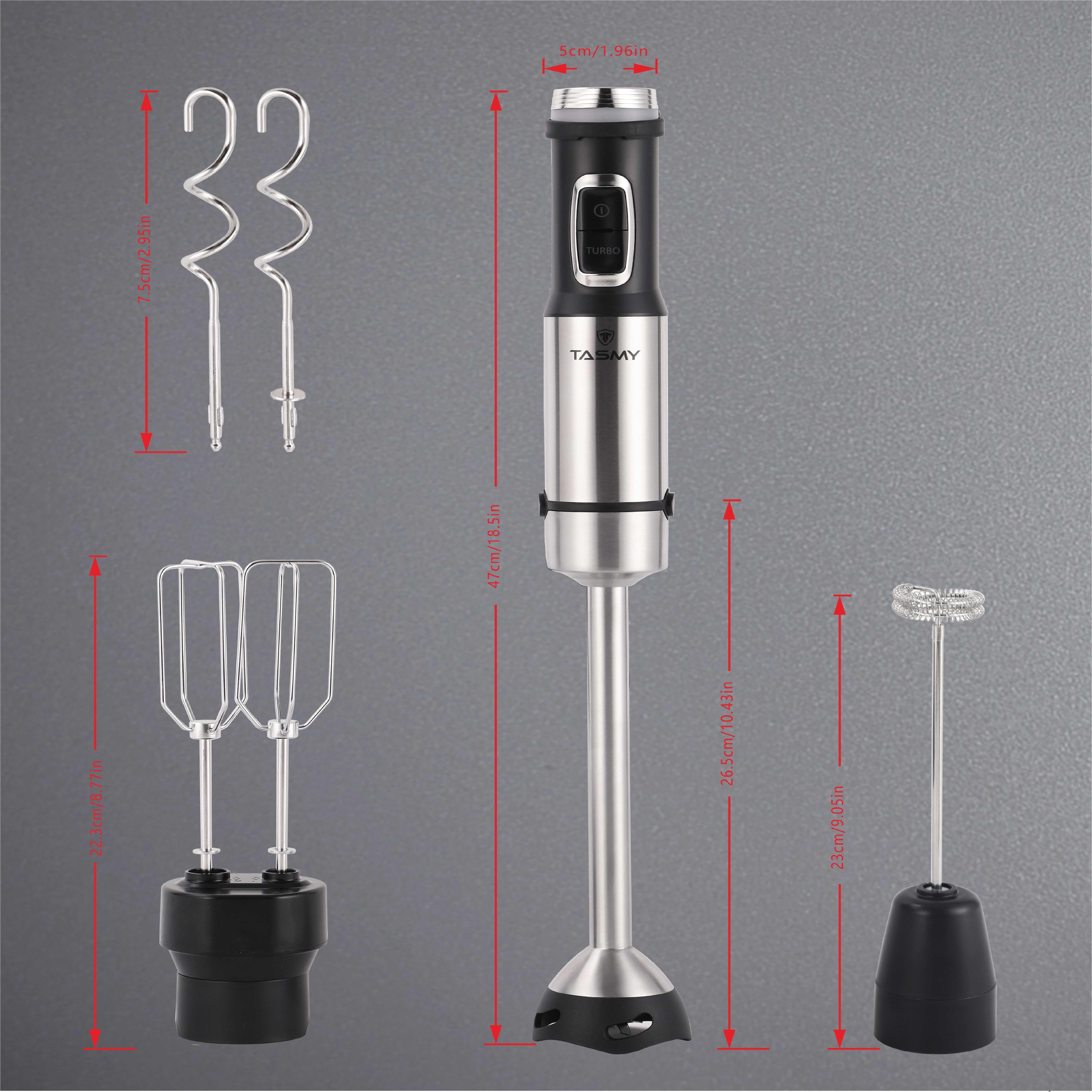Immersion Blender Handheld Electric Mixer Stainless Steel With