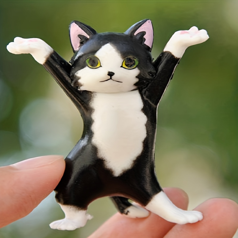Dancing Cat Figurine Pen Holder Kitty Ornament Cute - Temu