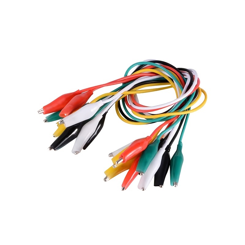 10pcs Alligator Clips Double Headed Clips Alligator Jumper Test Lead Alligator Clip Repair Test Connection Cable 46cm 18 11in Small Battery Clip
