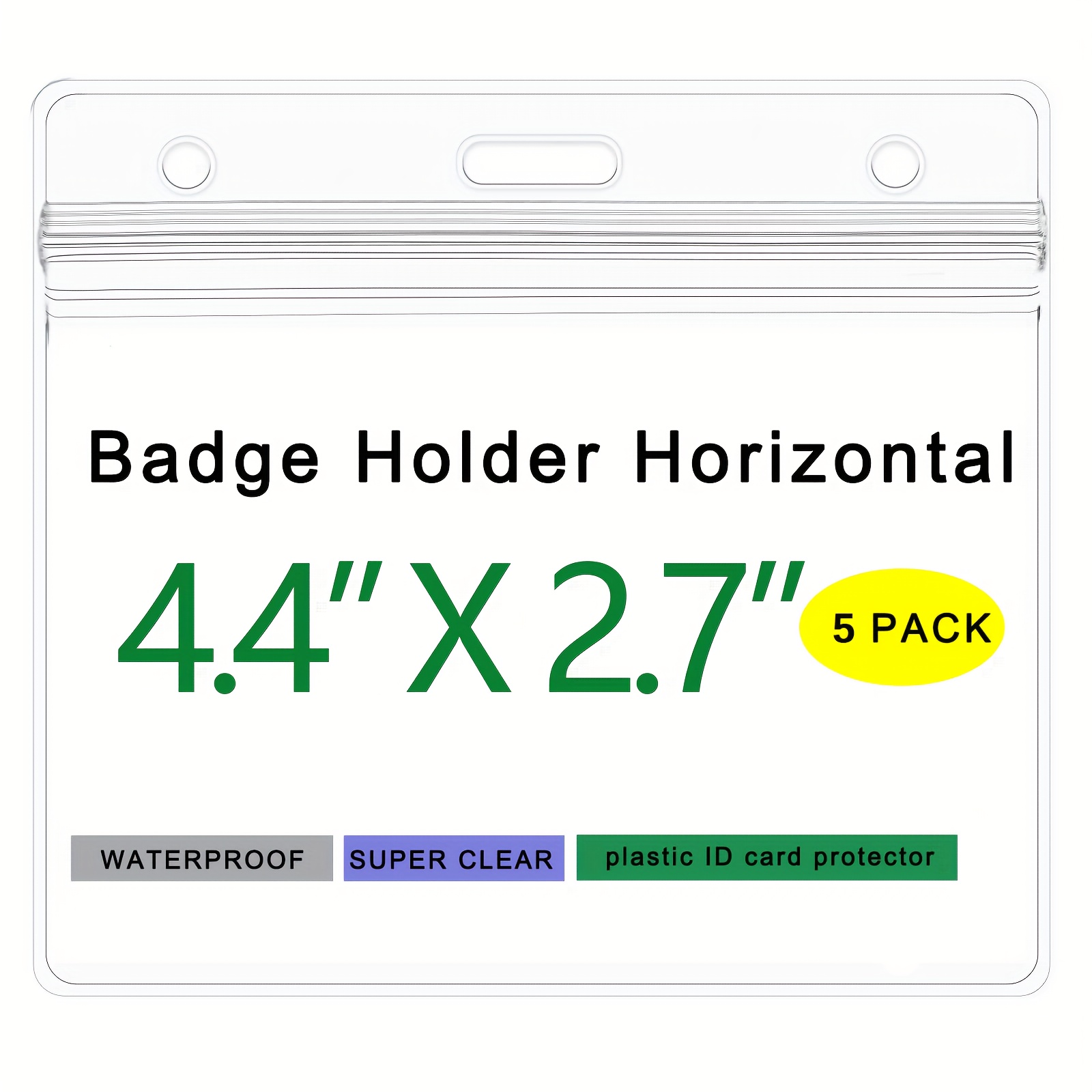 Horizontal Transparent Vinyl Plastic Id Card Badge Holder With Zipper Bag  Case Badge Holder Accessories School
