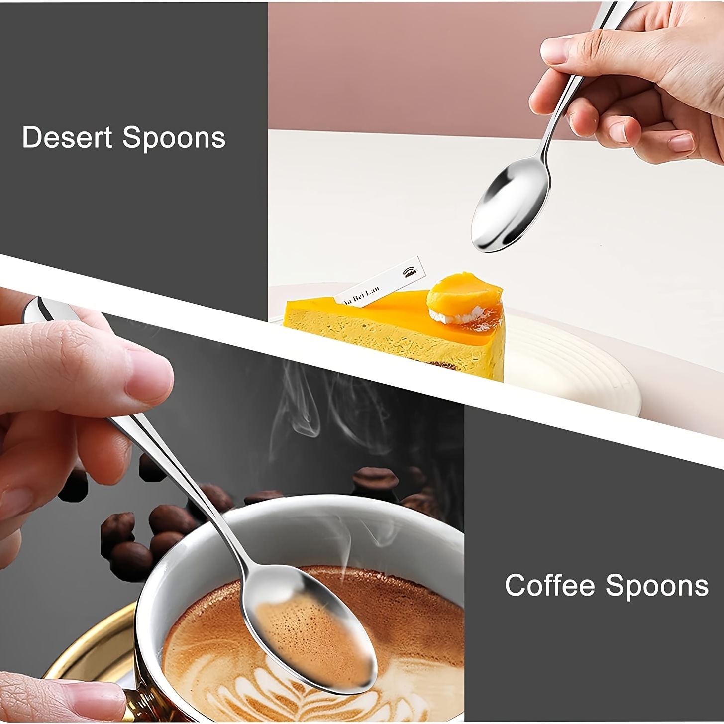 4 Pc Stainless Steel Coffee Spoons Guitar Silver Teaspoons Mini Retro – M &  I