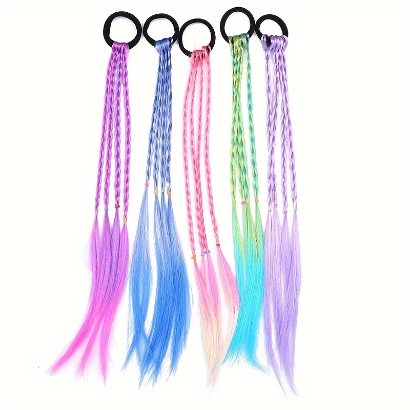 Girl s Rubber Bands Hair Extensions Crazy Hair Day Temu United