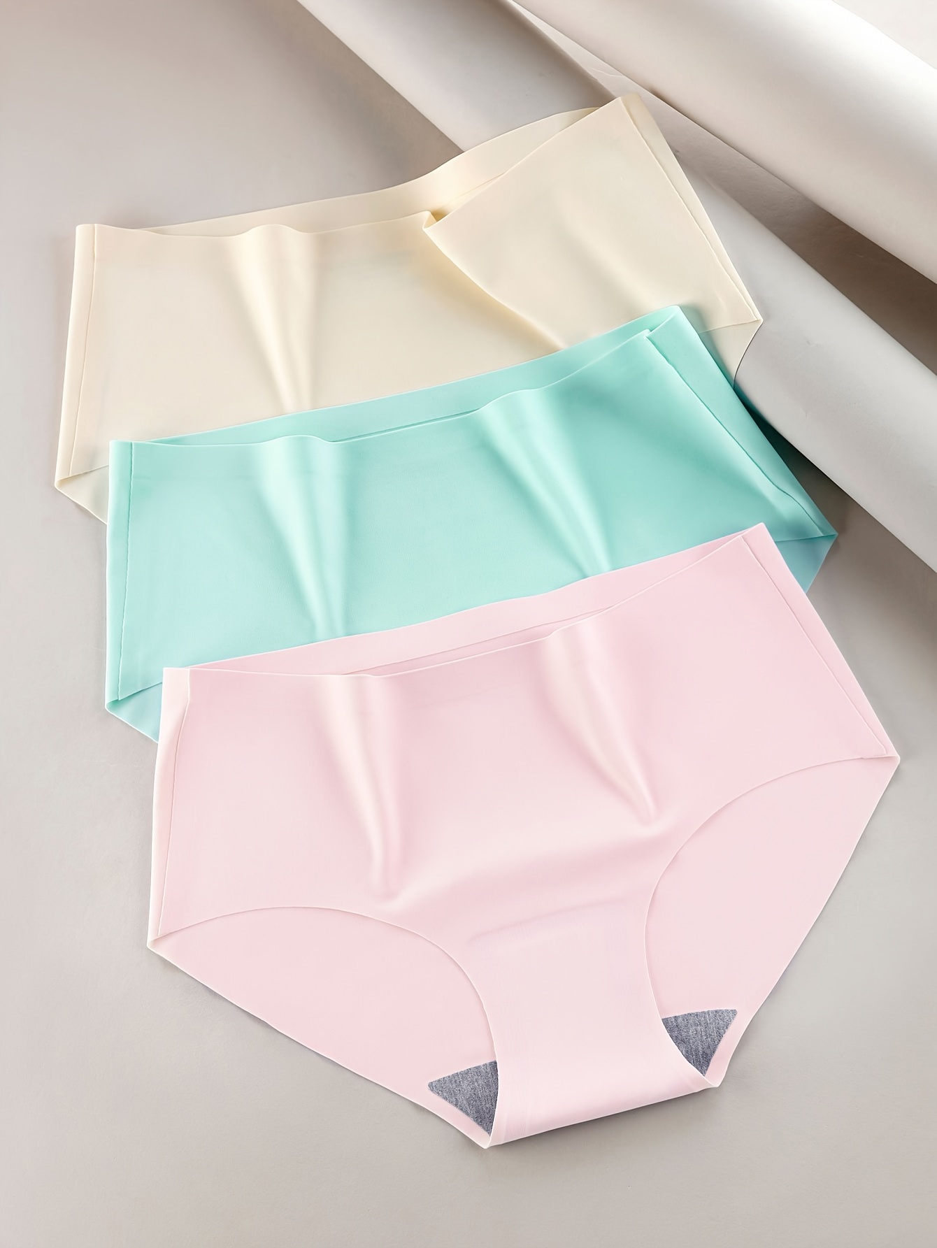 Women's No Show Panty Set Seamless Underwear Briefs Beige - Temu Canada