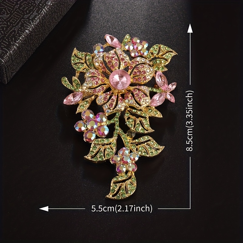 exquisite fashion colorful zirconia flower brooch men stage