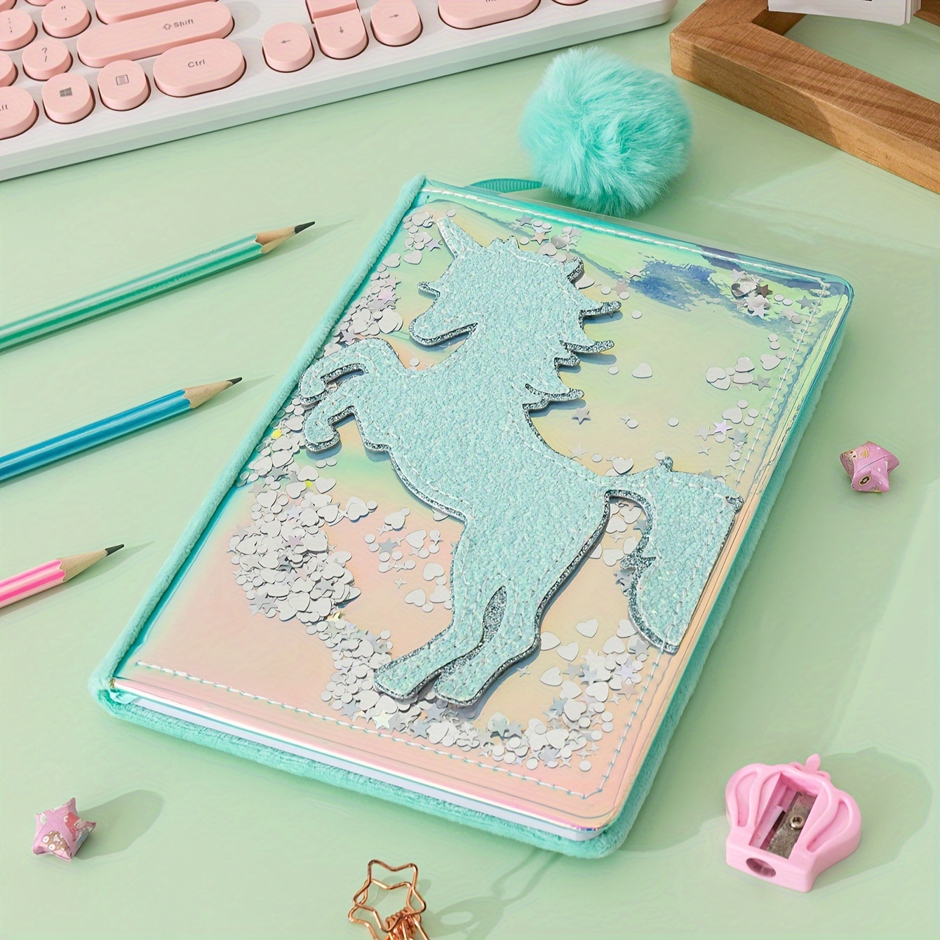 Green Flying Horse Unicorn Notebook With Plush Toy Ball - Temu