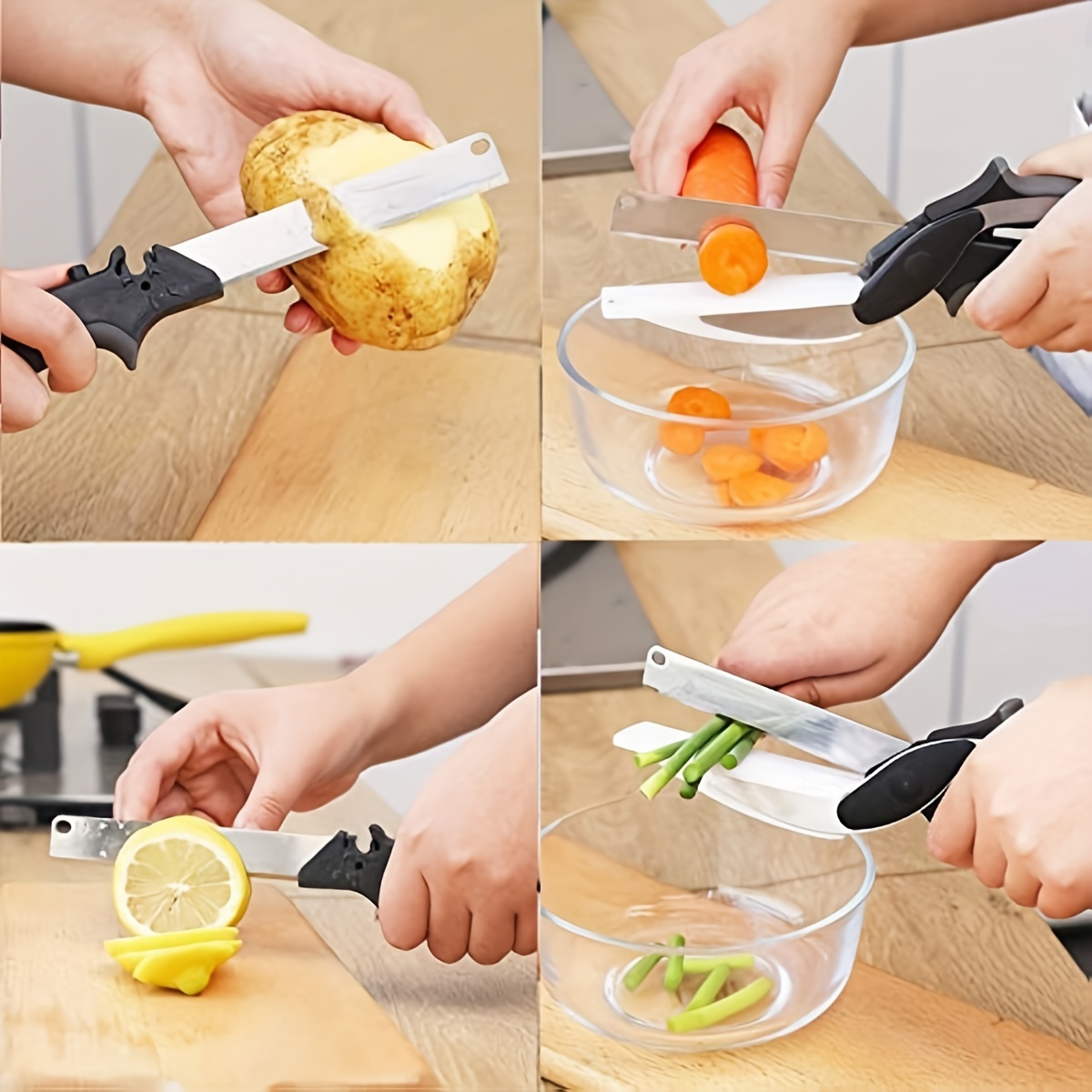  Vegetable Scissors,Food Cutter Choppers Meat Scissors Kitchen  Shears,Quick Vegetable Slicer with Cutting Board Knife Kitchen Must Haves  Chopping Scissors for Kitchen: Home & Kitchen