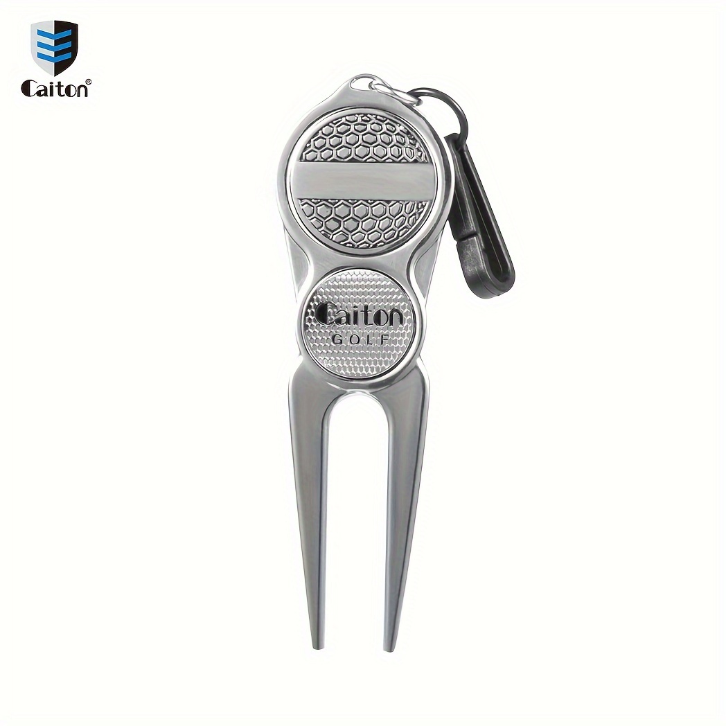 TEMU Caiton 1pc Golf Tool, Built- Removable Markers, Silvery Polished Alloy, Quickly Repair , Golf Accessories For A Experience, Ideal Golf Equipment