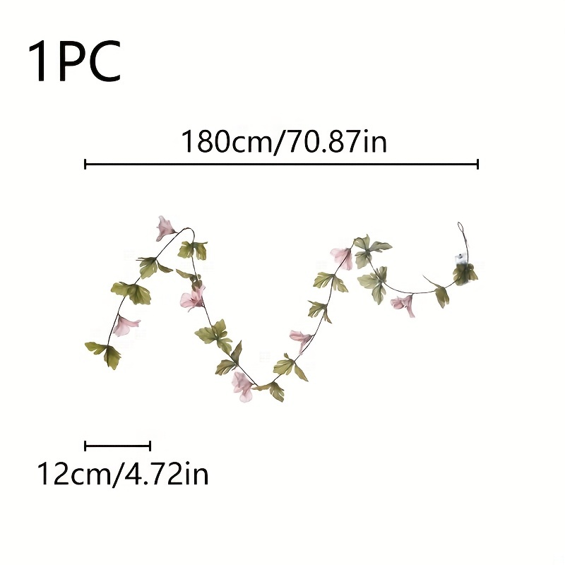 Artificial Flower Vine Decor String Light Simple Fake Leaf - Temu