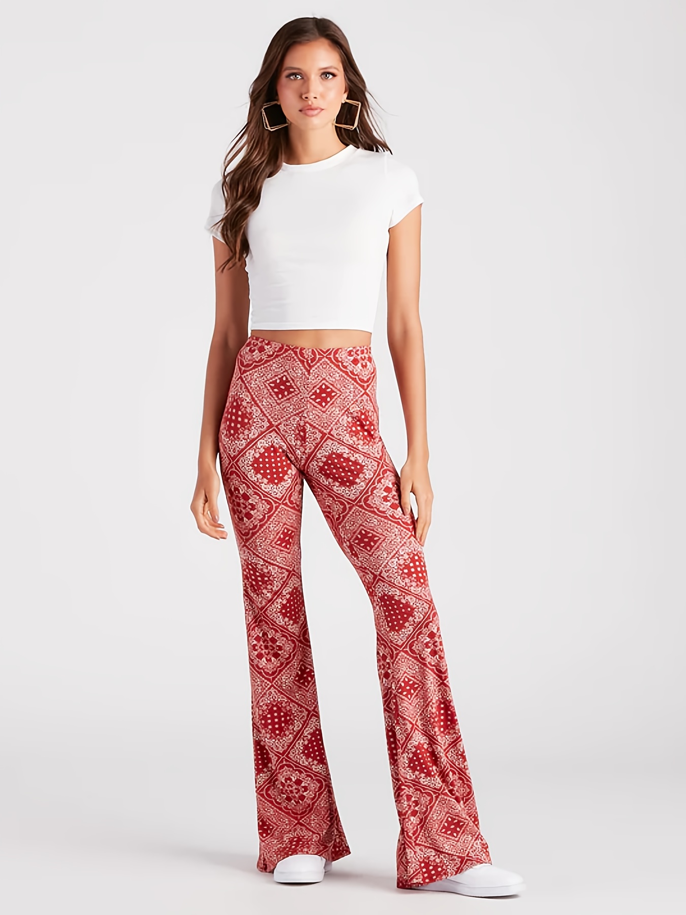 Tropical Print Flare Pants – Just 4 You Fashions