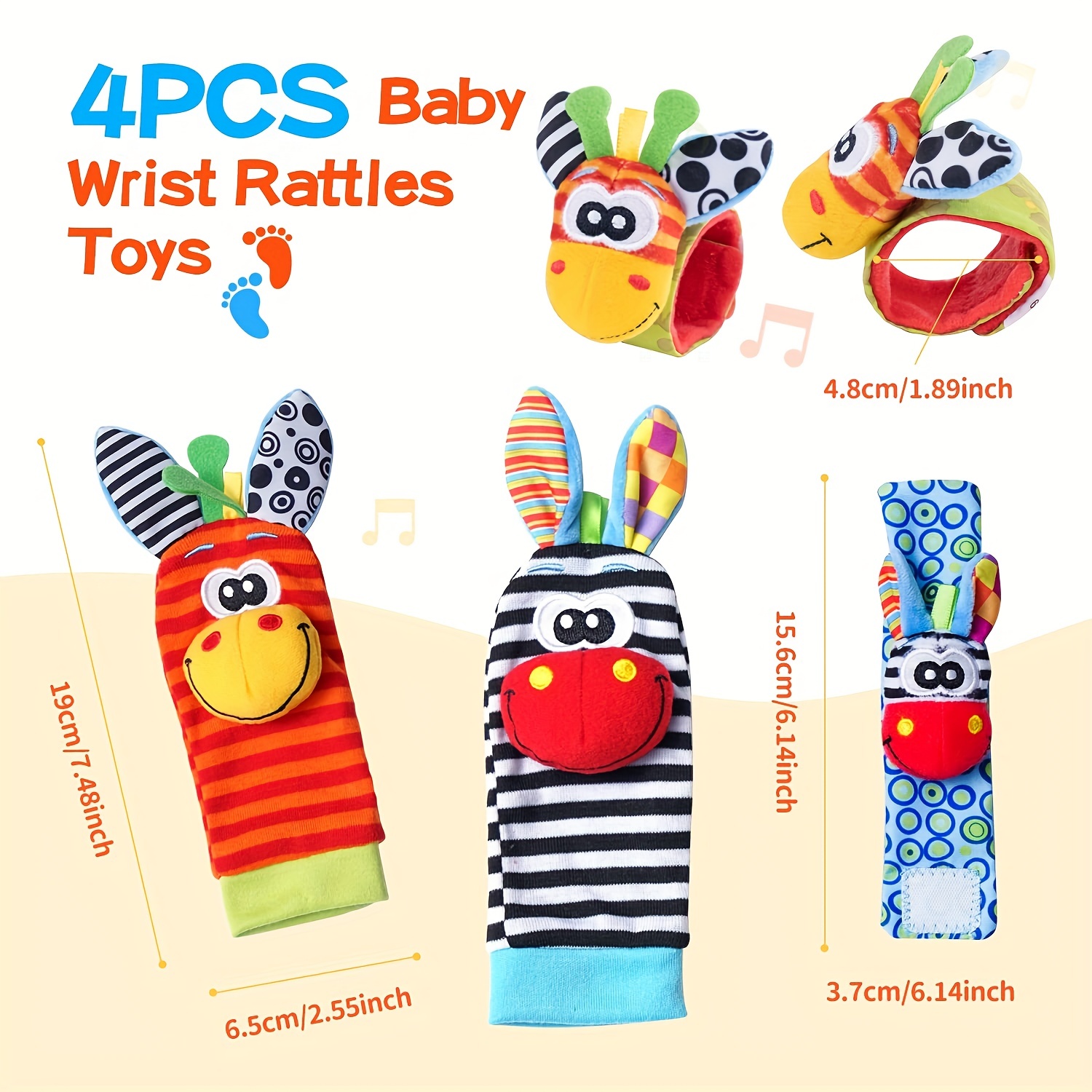 Baby Rattle Toys Soft Foot Finder Chaussettes Poignets Hochets Cheville  Jambe Main Bras Bracelet Acivité Hochet Bébé Présent Essentiels Pour Bébé  (hibou)