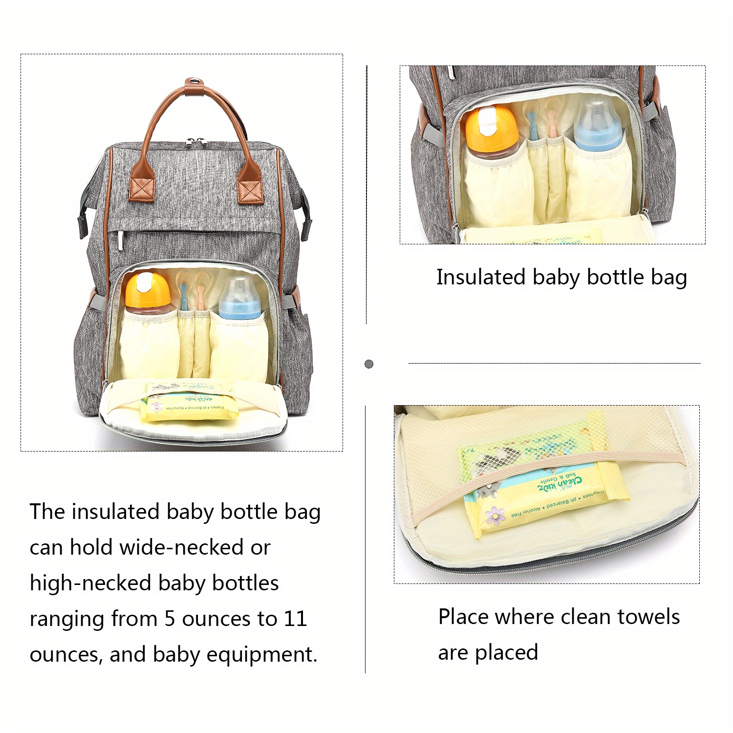 KeaBabies Mochila para pañales para bebé, bolsa de bebé grande para niños,  niñas, mochila impermeable para bebés, bolsas de pañales para bebé, mochila
