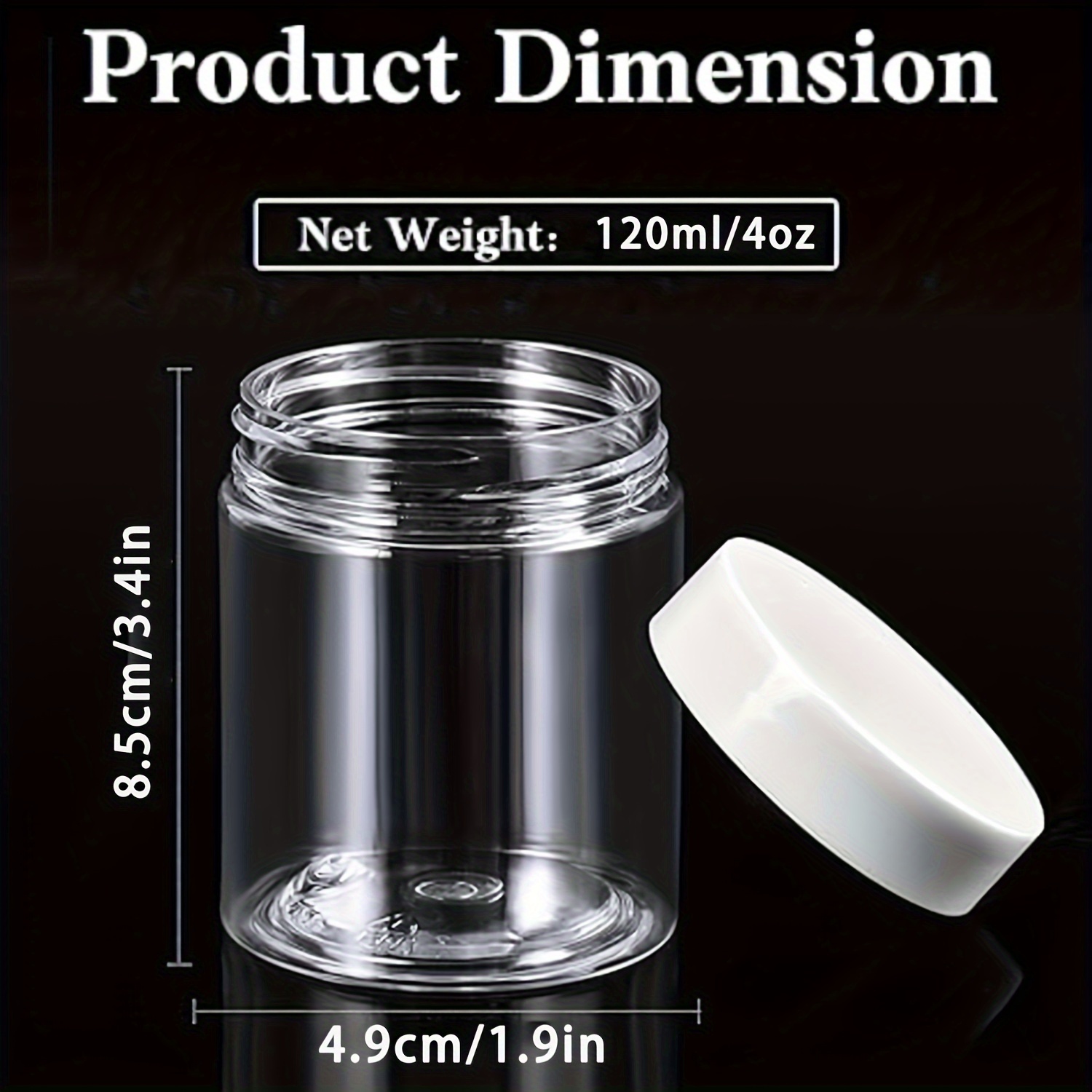 Round Clear Wide mouth Leak Proof Plastic Container Jars - Temu