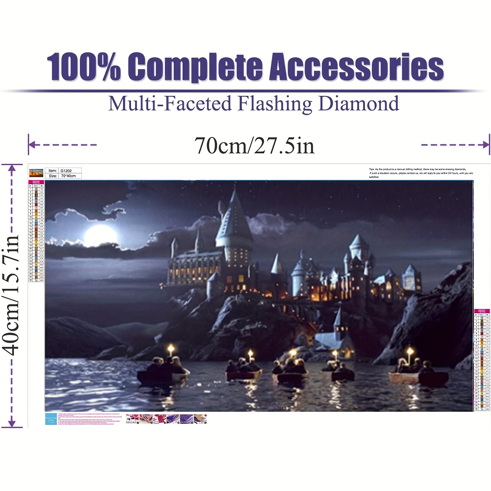 5D Lake Diamond Painting, Diamond Painting Moon Kits for Adults，DIY Full  Drill Crystal Rhinestone Arts and Crafts, Gem Art Paints with Diamond Home