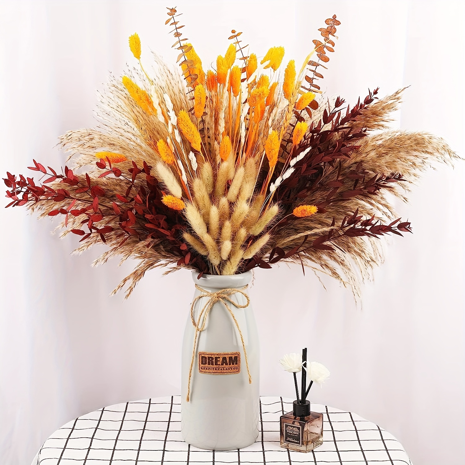 Natural Dried Pampas Grass Bonquet, Boho Home Decor Bouquet, Dried Flowers  for Wedding Floral Arrangements Wall Bathroom Decor