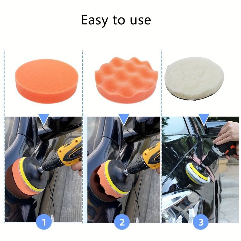 9Pcs 5 Inch Polishing Pads Sponge Waxing Foam Buffing Kit Car Polisher for  Drill