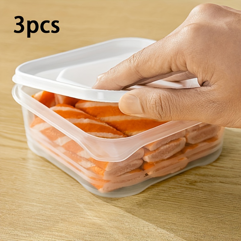 Kitchen Refrigerator Rectangular Fresh-keeping Box, Microwave  Heat-resistant Plastic Lunch Box, Food Meal Box, Refrigerator Fruit  Vegetable Crisper, Dumpling Meat Eggs Ginger Garlic Green Onion Food Storage  Containers, Home Kitchen Utensil - Temu