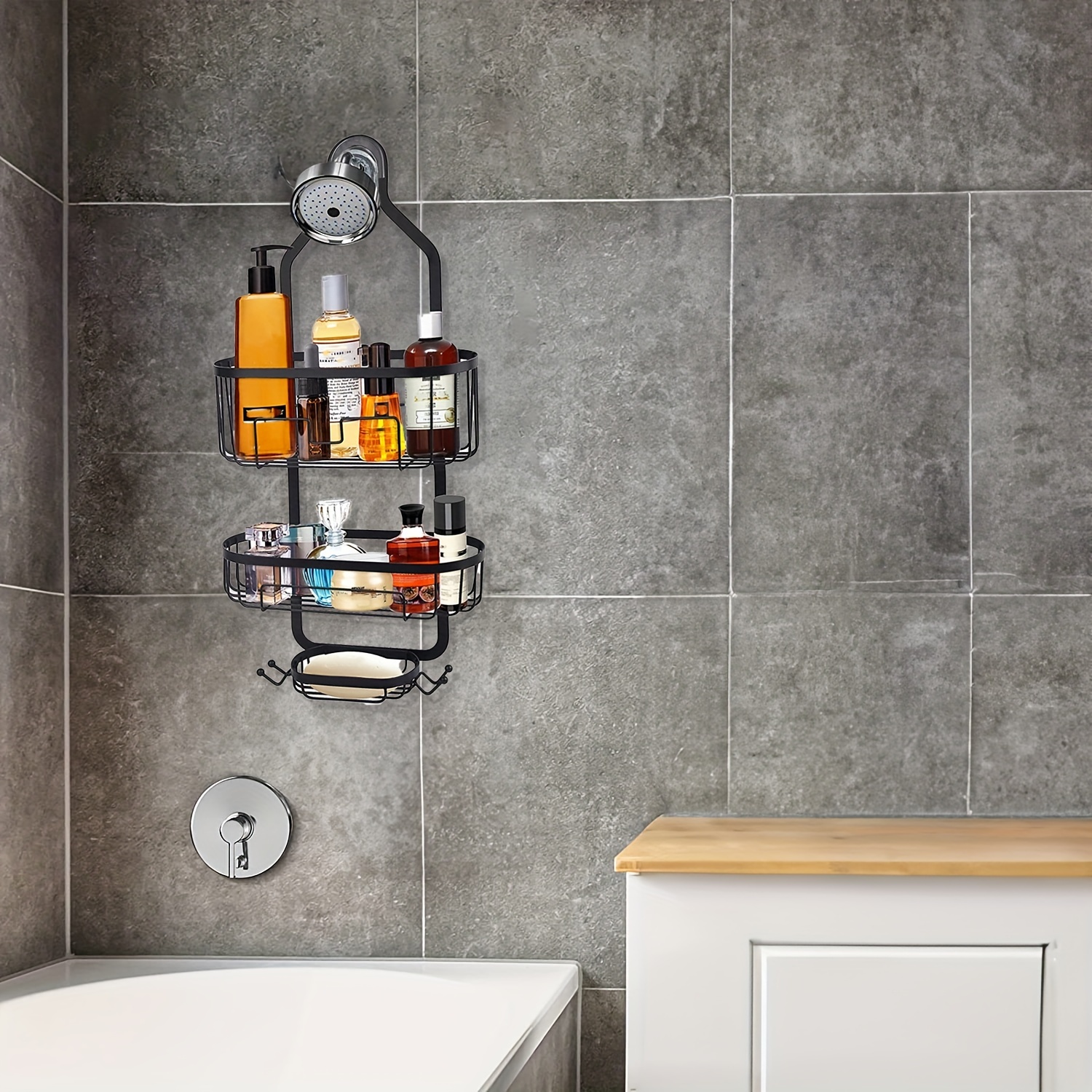 Shower Caddy Over Shower Head Large Hanging Shower Caddy - Temu