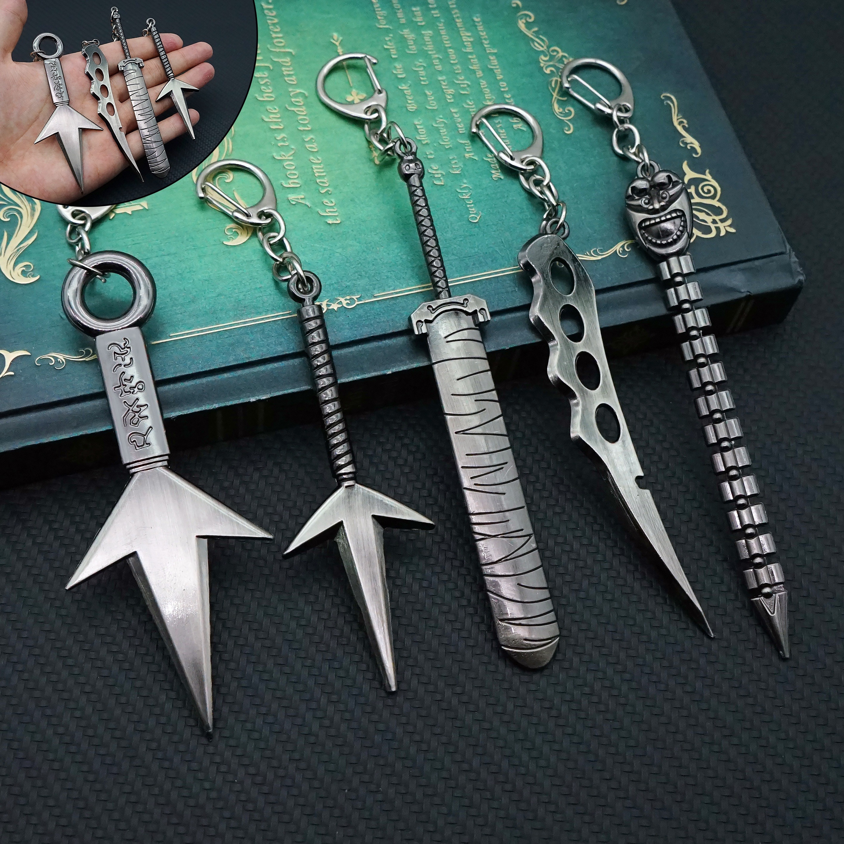Naruto Keychain Set Anime Metal Key Chain Weapon Kunai Keyring - China  Keyring and Key Chain price