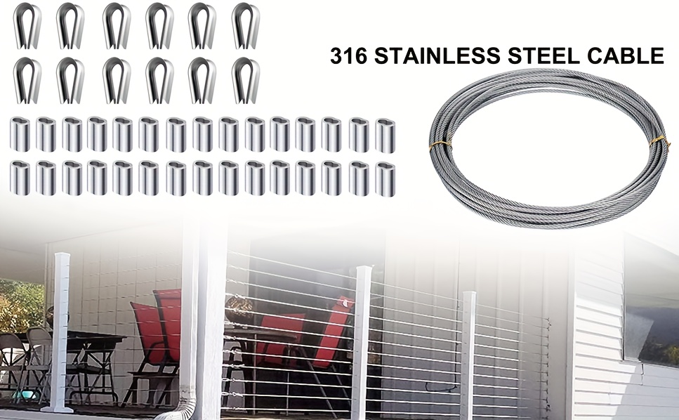 Stainless Steel Cable Wire Rope T316 Aircraft Cable Railing - Temu Canada