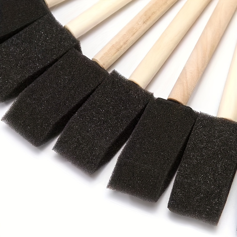 6-Pack Wooden Handle Foam Brushes for Painting