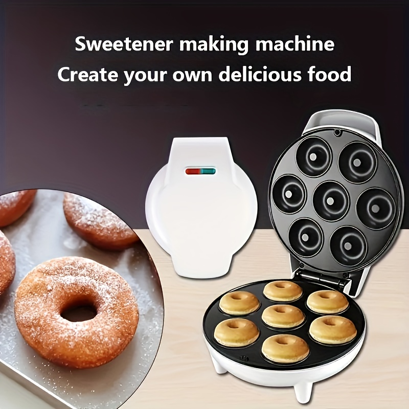  Mini Donut Maker Machine Small Doughnut Maker Electric  Non-Stick Surface Makes 7 Small Doughnuts Multifunctional Snack Maker With  Nonstick Look for Breakfast Desserts: Home & Kitchen