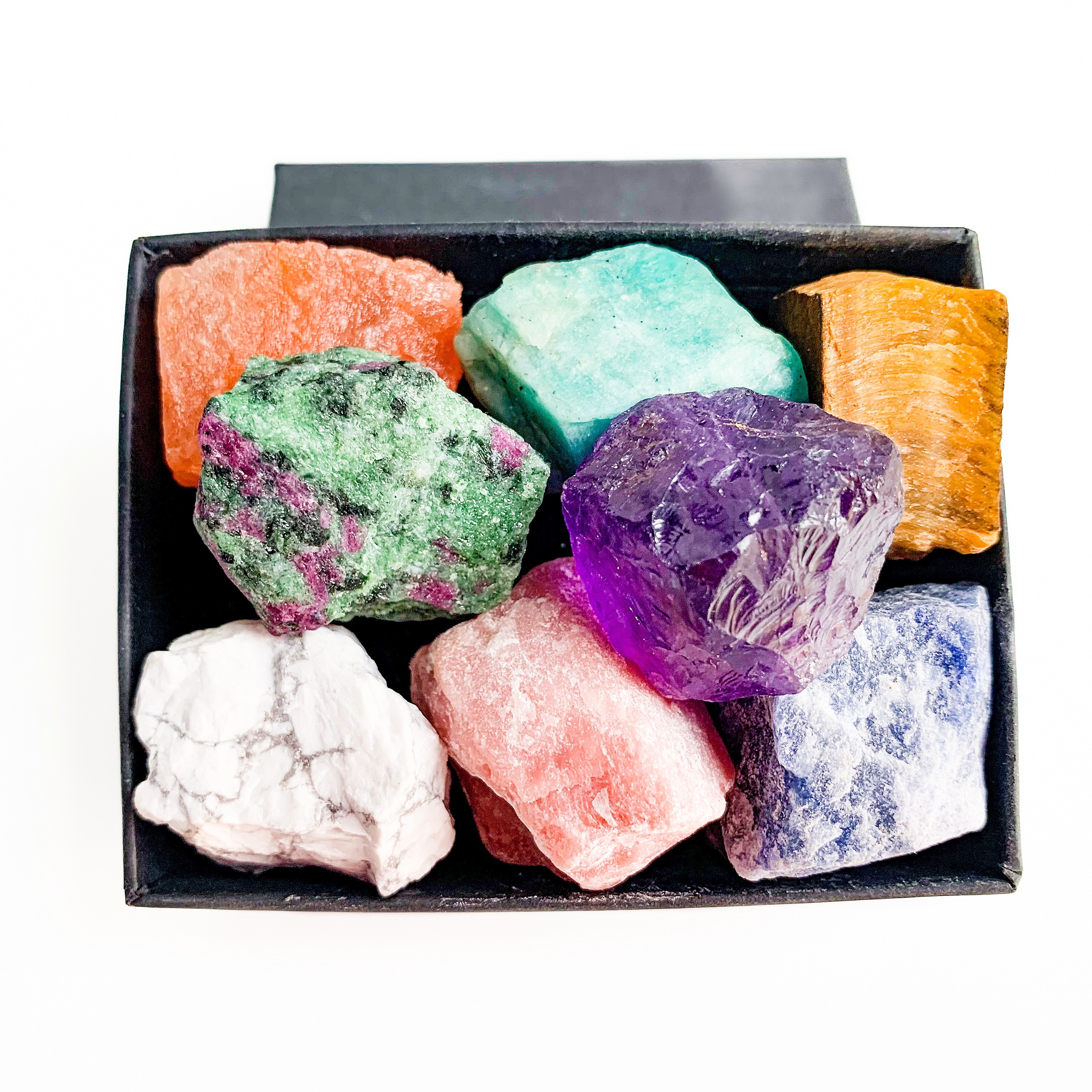 Natural Large Size Crystals And Gemstone Collection Box, Chakra