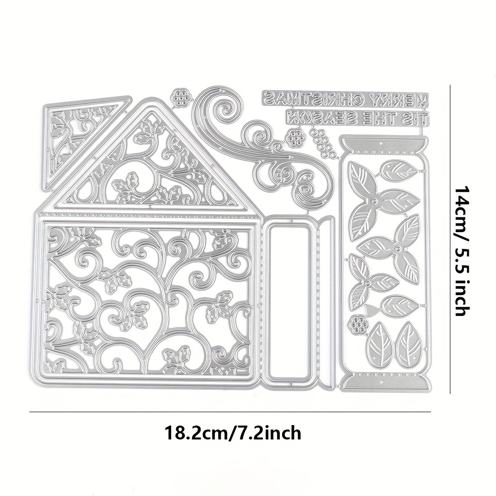 Matrice De Découpe En Métal Pour Scrapbooking – Motif Fleurs Et Feuilles, Environ 8,9 X 4,8 Cm - 2